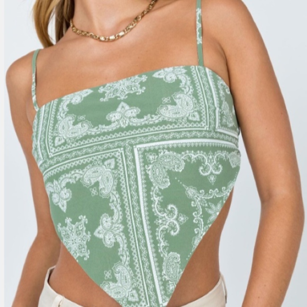 Princess Polly Lorna Top Green US S 4